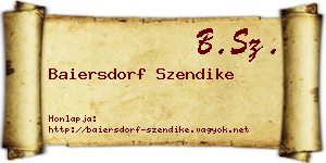Baiersdorf Szendike névjegykártya